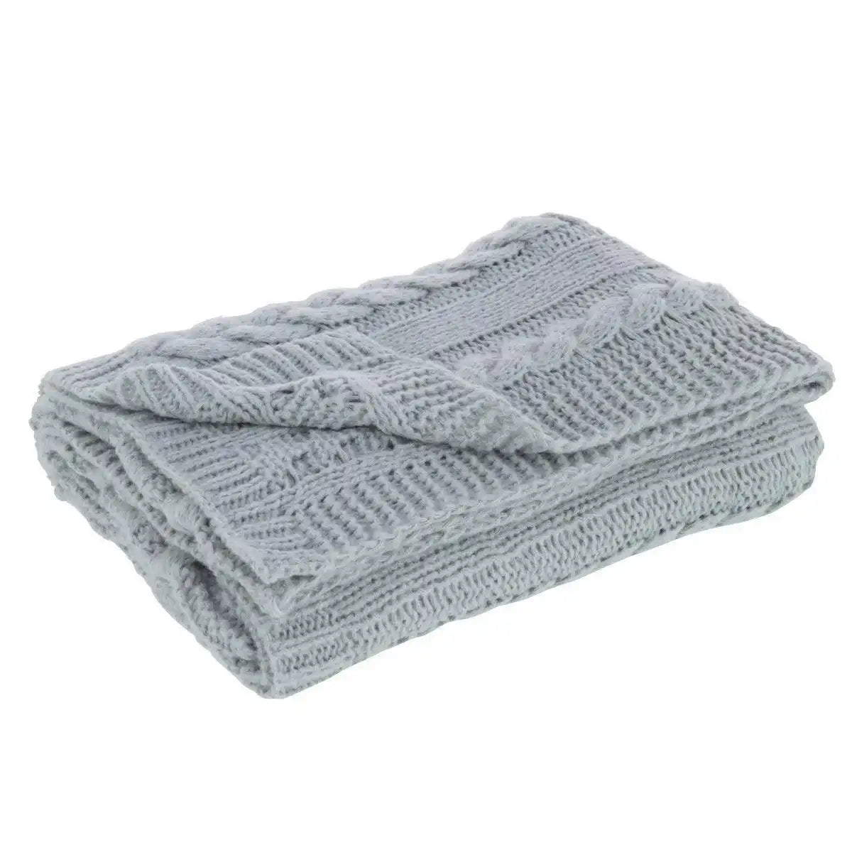 J-Line Plaid Twist – Polyester – Grau – 130 x 180 cm - HomeDesign Knaus
