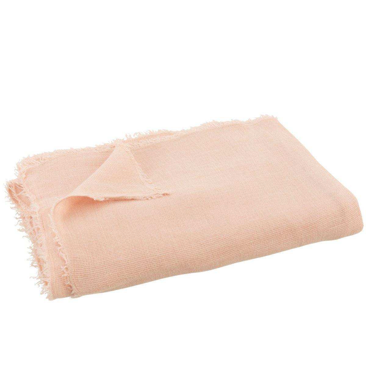 J-Line Plaid Uni – Baumwolle – Rosa – 200 x 150 cm - HomeDesign Knaus