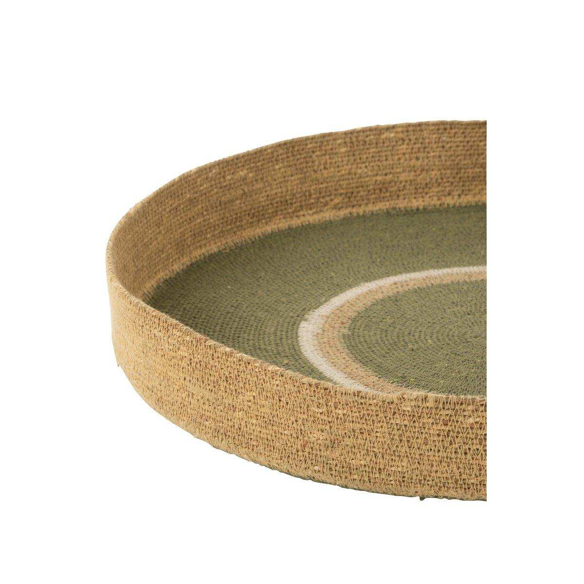 J-Line Plateau Round+Circles Seegrasgrün/Natur - HomeDesign Knaus