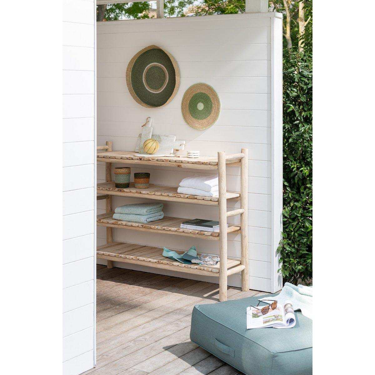 J-Line Plateau Round+Circles Seegrasgrün/Natur - HomeDesign Knaus