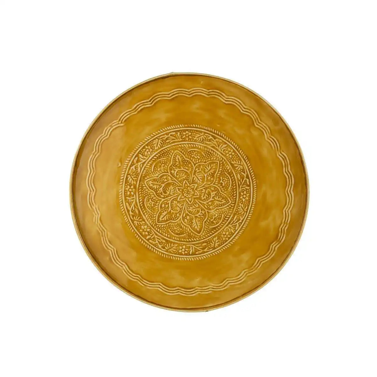 J-Line Plateau Round Classic – Eisen – Ocker – groß - HomeDesign Knaus
