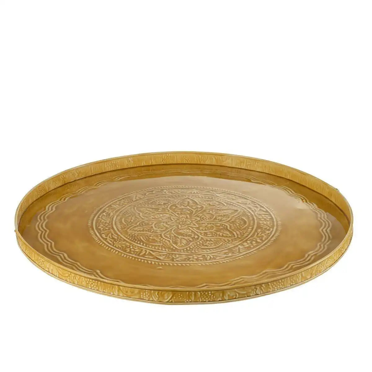 J-Line Plateau Round Classic – Eisen – Ocker – groß - HomeDesign Knaus