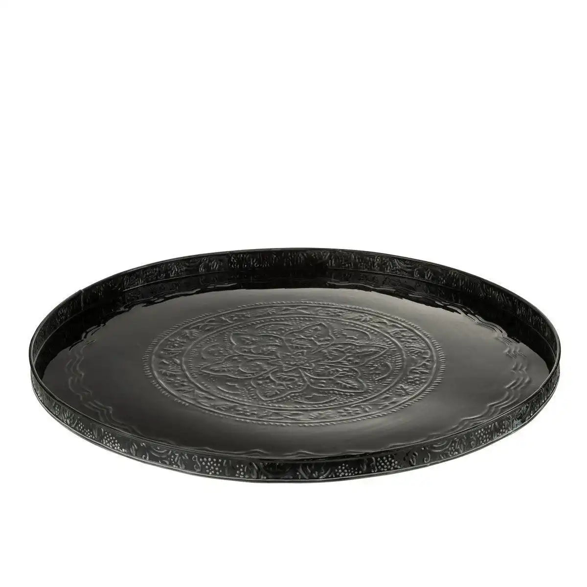 J-Line Plateau Round Classic – Eisen – Schwarz – groß - HomeDesign Knaus