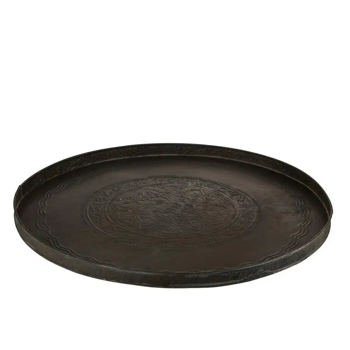 J-Line Plateau Round Classic – Eisen – Schwarz – groß - HomeDesign Knaus