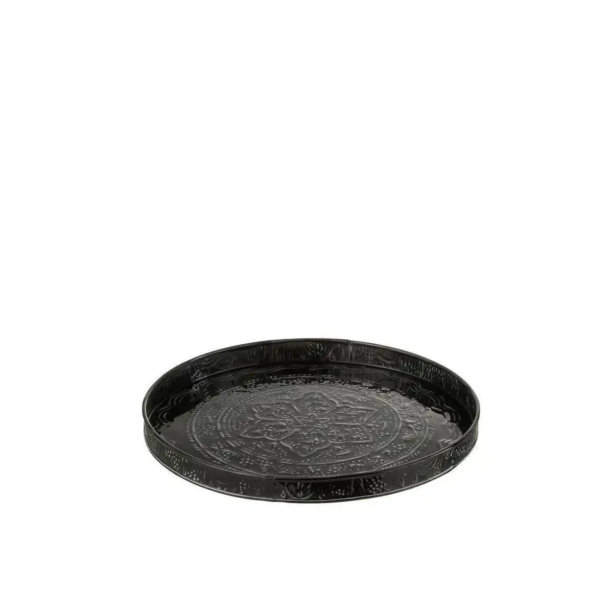 J-Line Plateau Round Classic – Eisen – Schwarz – klein - HomeDesign Knaus