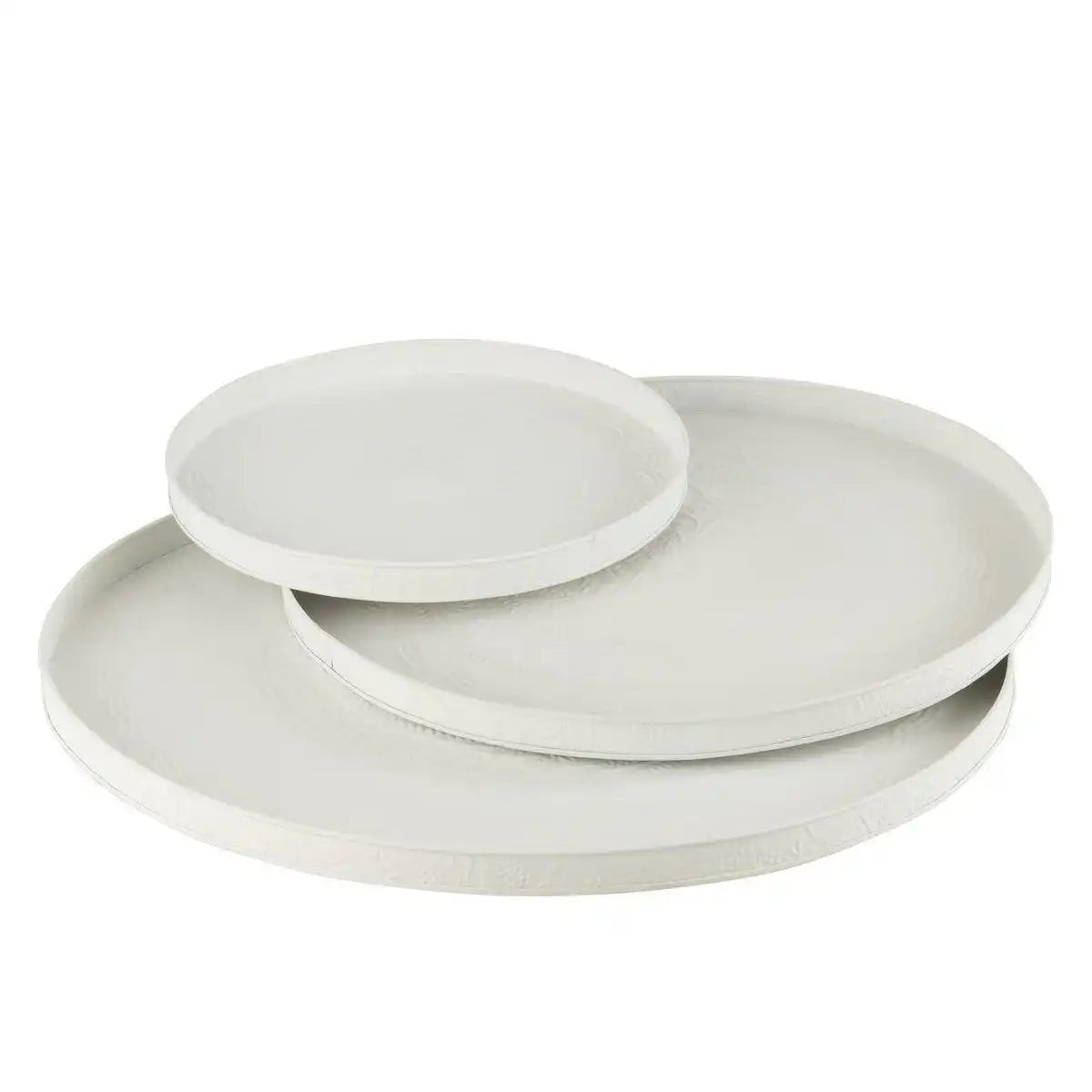 J-Line Plateau Round Classic – Eisen – Weiß – groß - HomeDesign Knaus