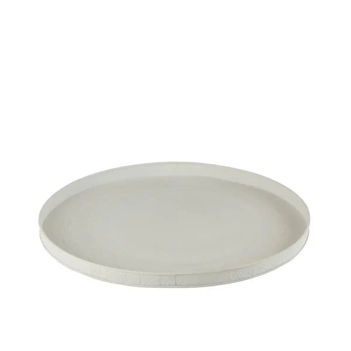 J-Line Plateau Round Classic Iron White Medium - HomeDesign Knaus