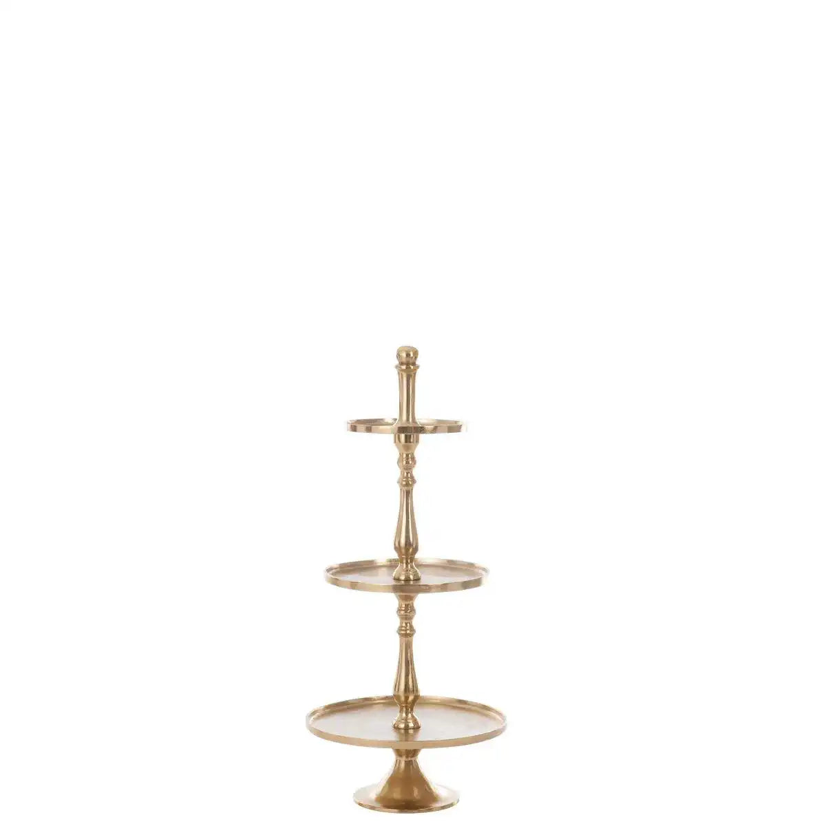 J-Line-Plattform, 3 Ebenen, rund, Aluminium, Gold - HomeDesign Knaus