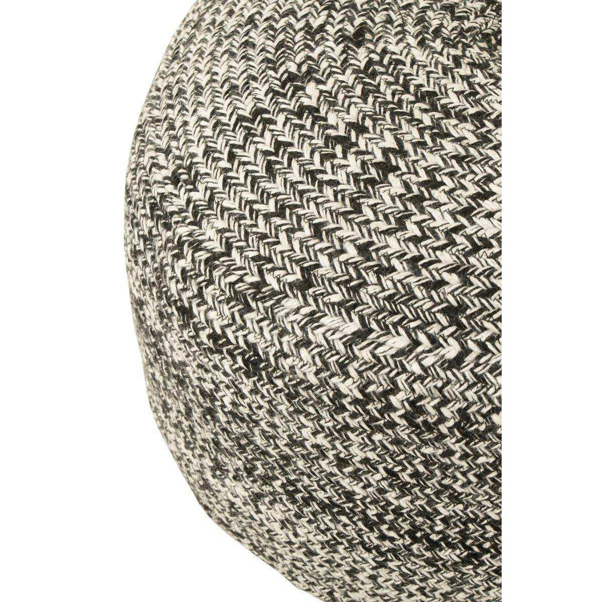 J-Line Poef Miami Outdoor Polyester Schwarz/Weiß - HomeDesign Knaus