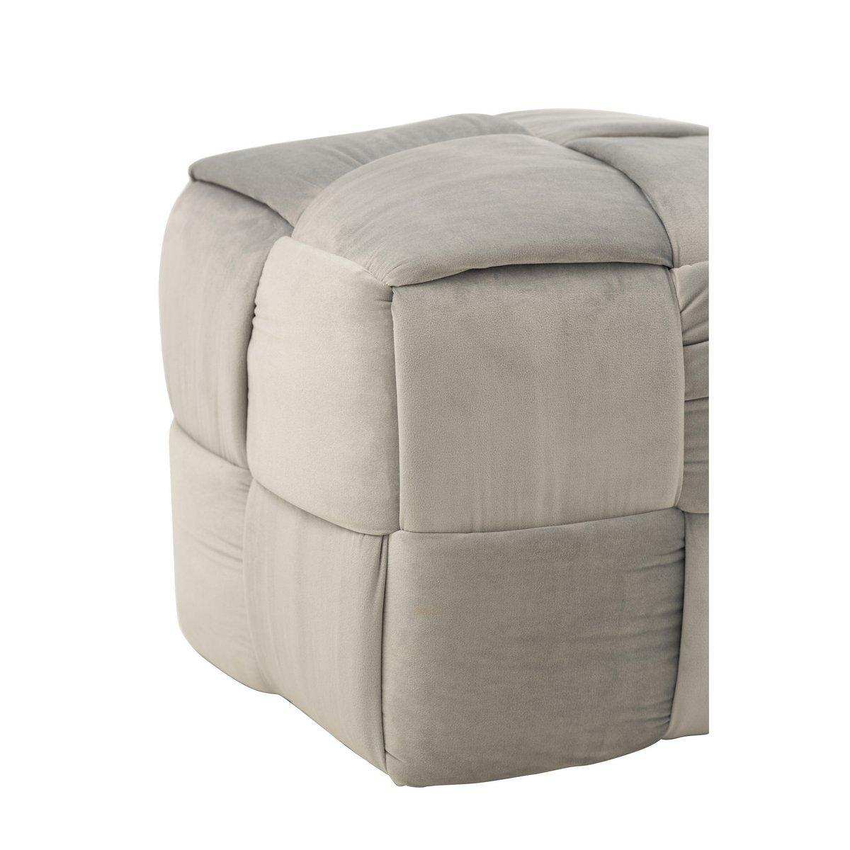 J-Line Pouf 1-Sitzer Textil/Holz Hellgrau - HomeDesign Knaus