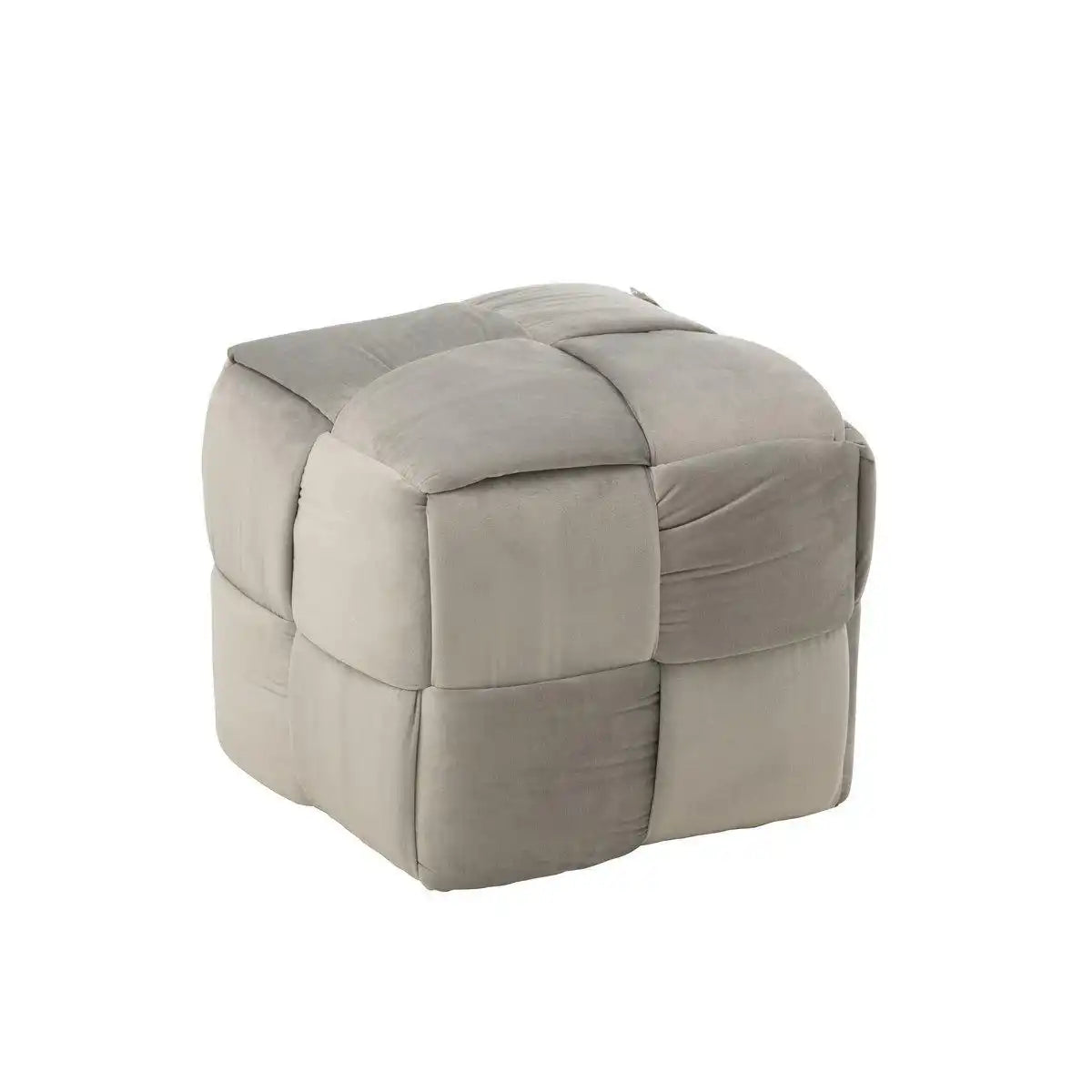 J-Line Pouf 1-Sitzer Textil/Holz Hellgrau - HomeDesign Knaus