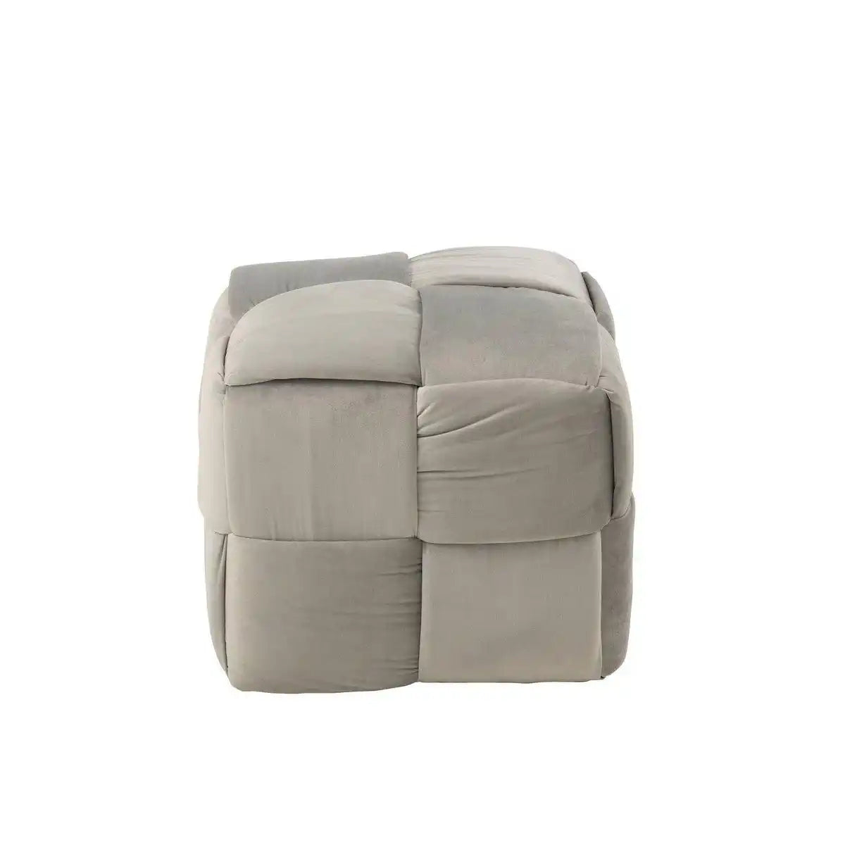 J-Line Pouf 1-Sitzer Textil/Holz Hellgrau - HomeDesign Knaus