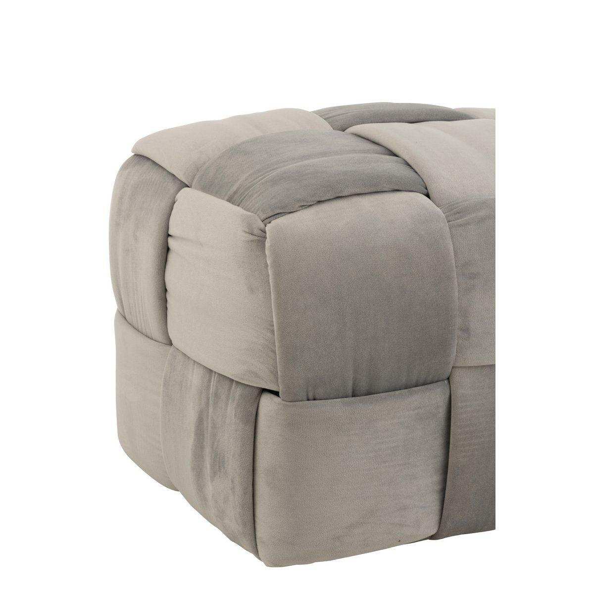 J-Line Pouf 3-Sitzer - Textil/Holz - Hellgrau - HomeDesign Knaus