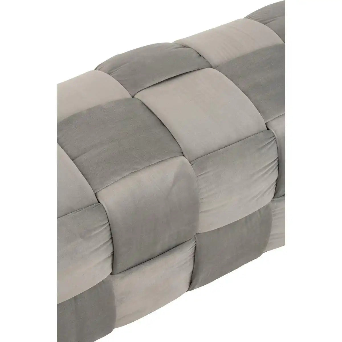 J-Line Pouf 3-Sitzer - Textil/Holz - Hellgrau - HomeDesign Knaus