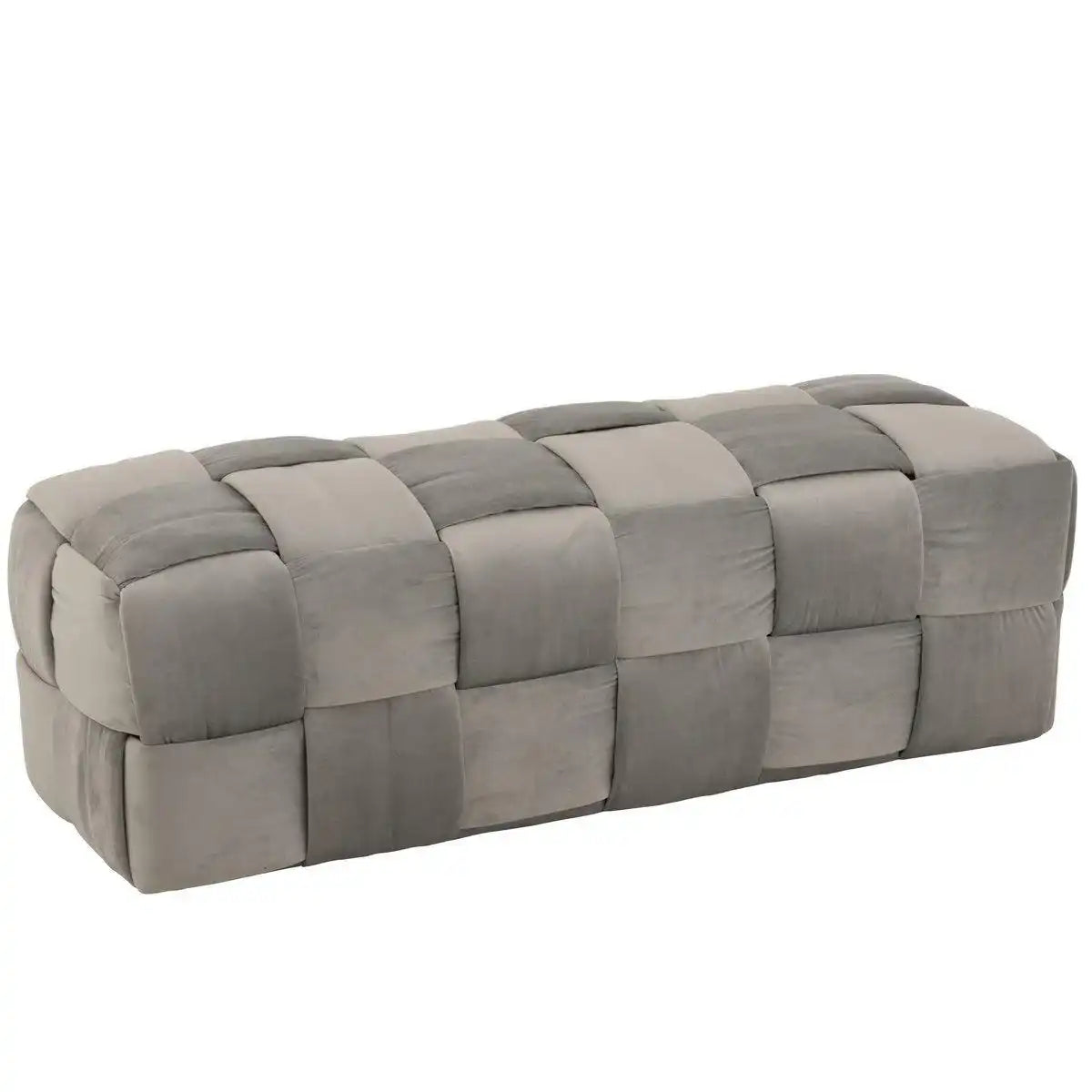 J-Line Pouf 3-Sitzer - Textil/Holz - Hellgrau - HomeDesign Knaus