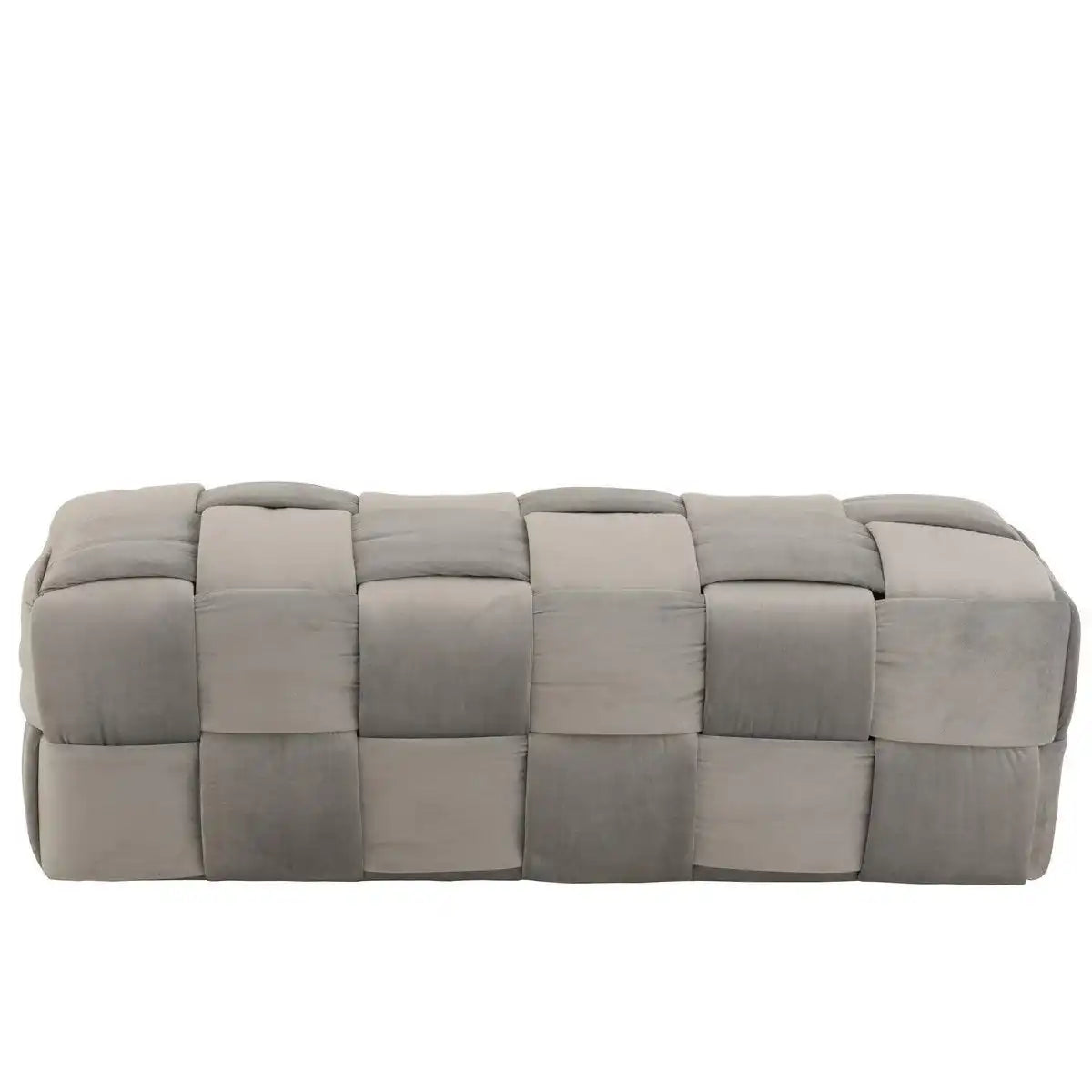 J-Line Pouf 3-Sitzer - Textil/Holz - Hellgrau - HomeDesign Knaus