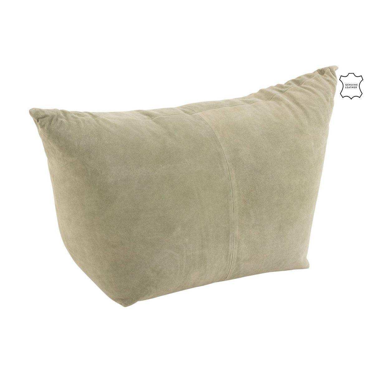 J-Line Pouf Ava Low Leder Grün - HomeDesign Knaus