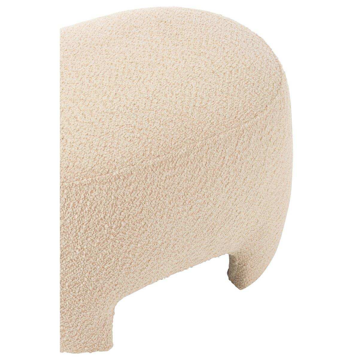 J-Line Pouf Gestrickter Stoff/Holz Weiß - HomeDesign Knaus