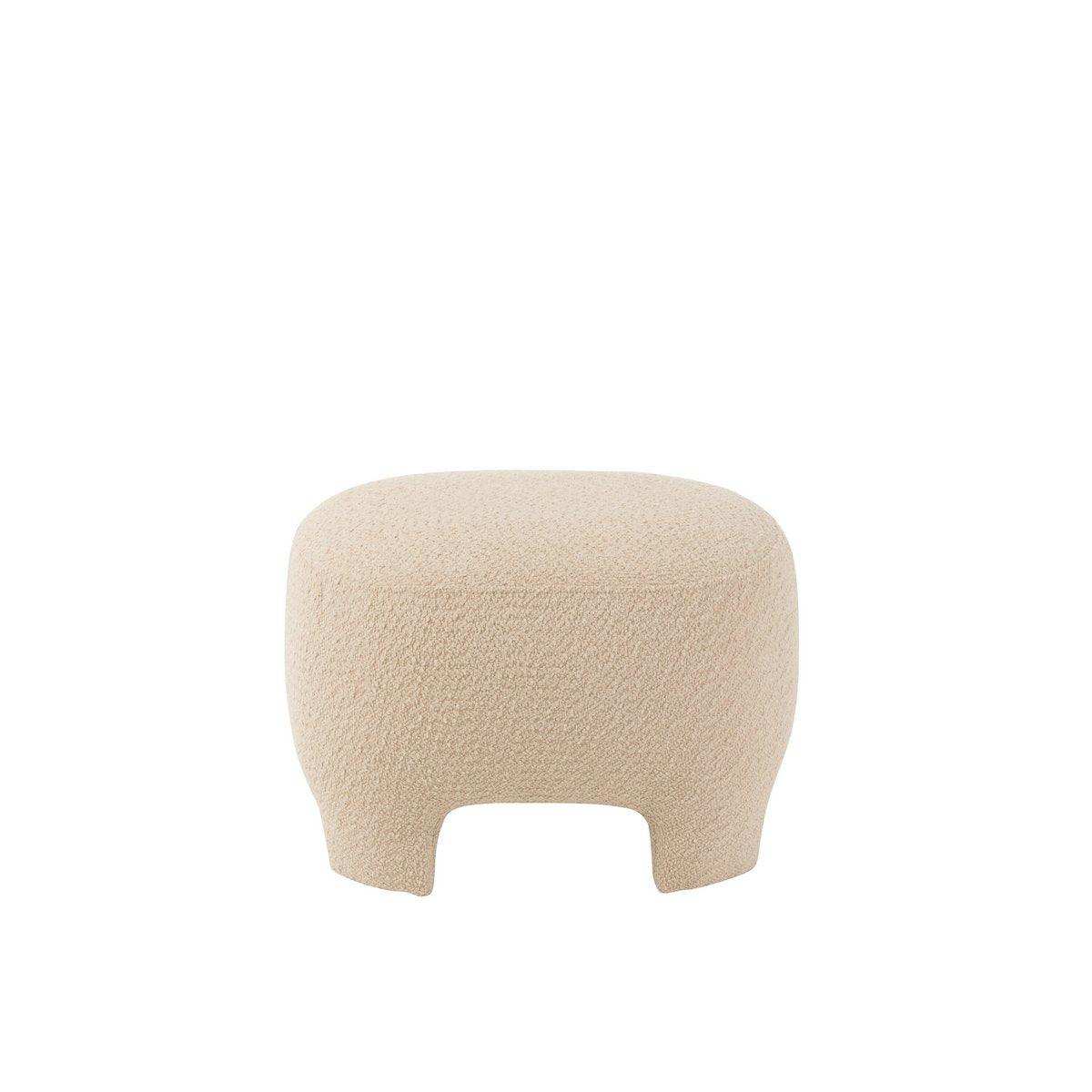 J-Line Pouf Gestrickter Stoff/Holz Weiß - HomeDesign Knaus