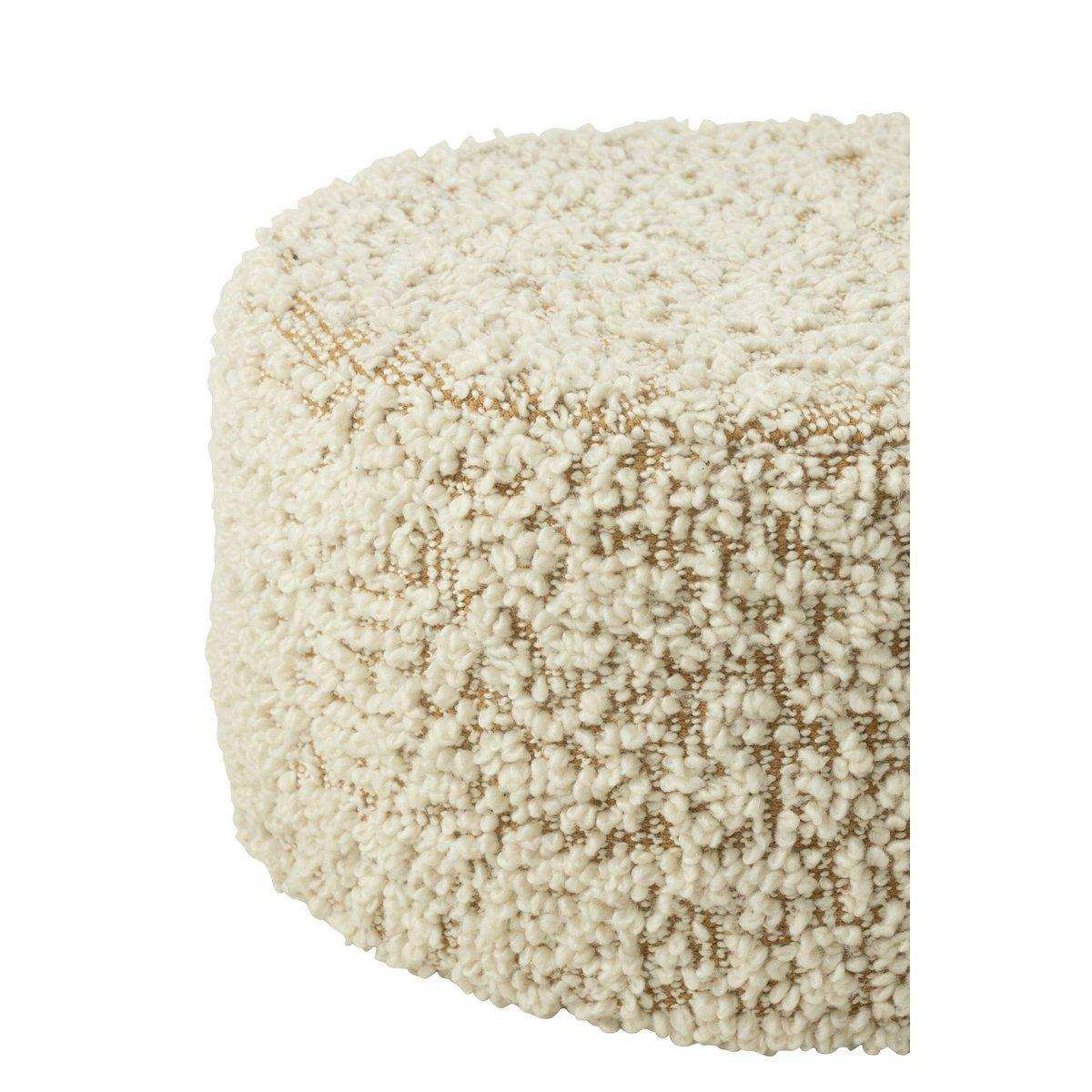 J-Line Pouf Round Bouclé Baumwolle/Polyester Kamel/Creme - HomeDesign Knaus