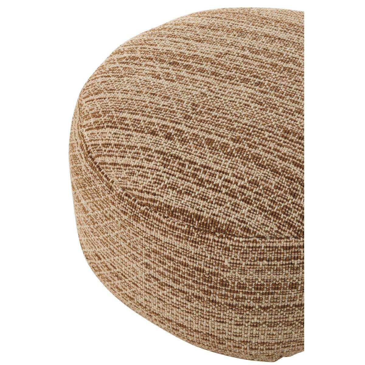 J-Line Pouf Round Squares Outdoor Polyester Braun/Weiß - HomeDesign Knaus