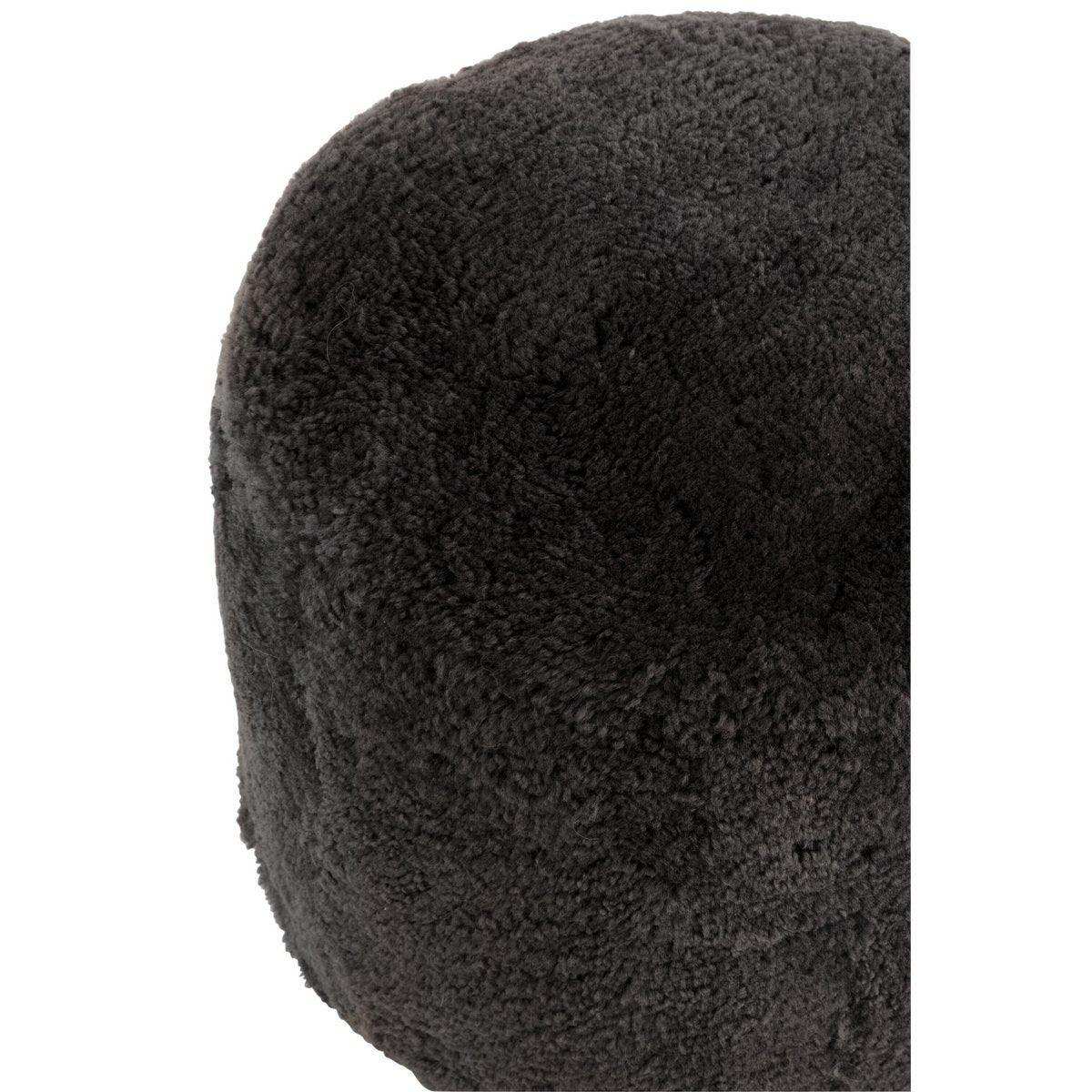 J-Line Pouf Rundes Schaffell Dunkelgrau - HomeDesign Knaus