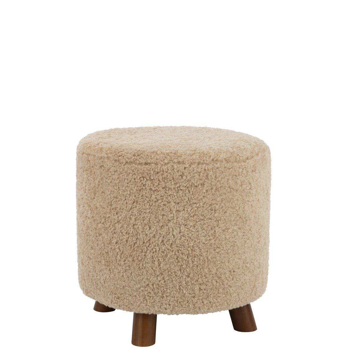 J-Line Pouf Schafbein Polyester Beige - HomeDesign Knaus