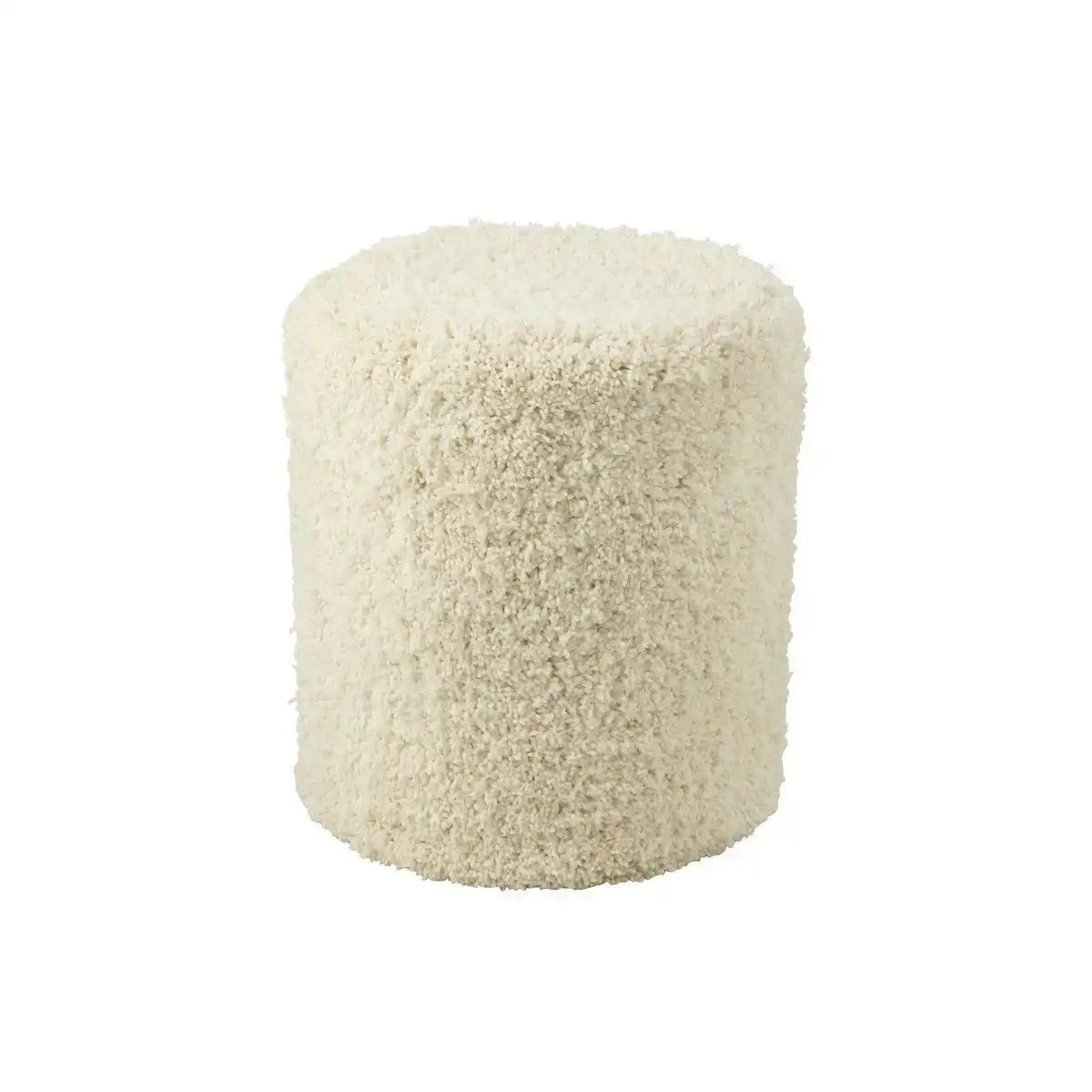 J-Line Pouf Zylinder Flauschiges Polyester Creme - HomeDesign Knaus