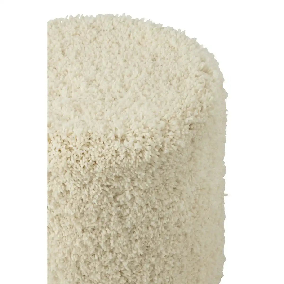 J-Line Pouf Zylinder Flauschiges Polyester Creme - HomeDesign Knaus
