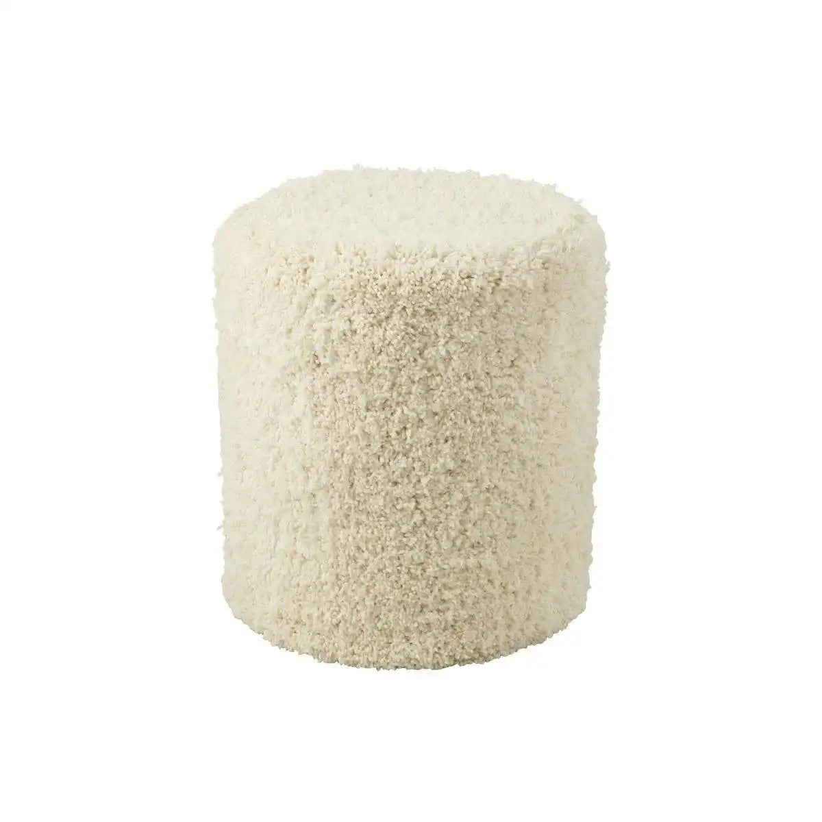 J-Line Pouf Zylinder Flauschiges Polyester Creme - HomeDesign Knaus
