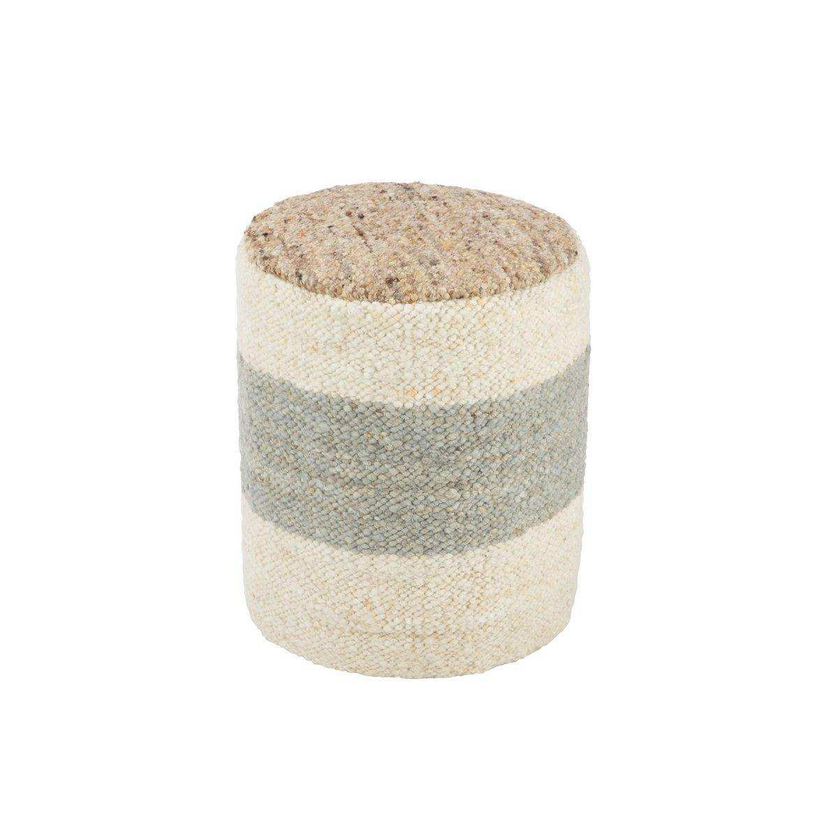 J-Line Pouf Zylinder-Streifen-Wollmischung - HomeDesign Knaus