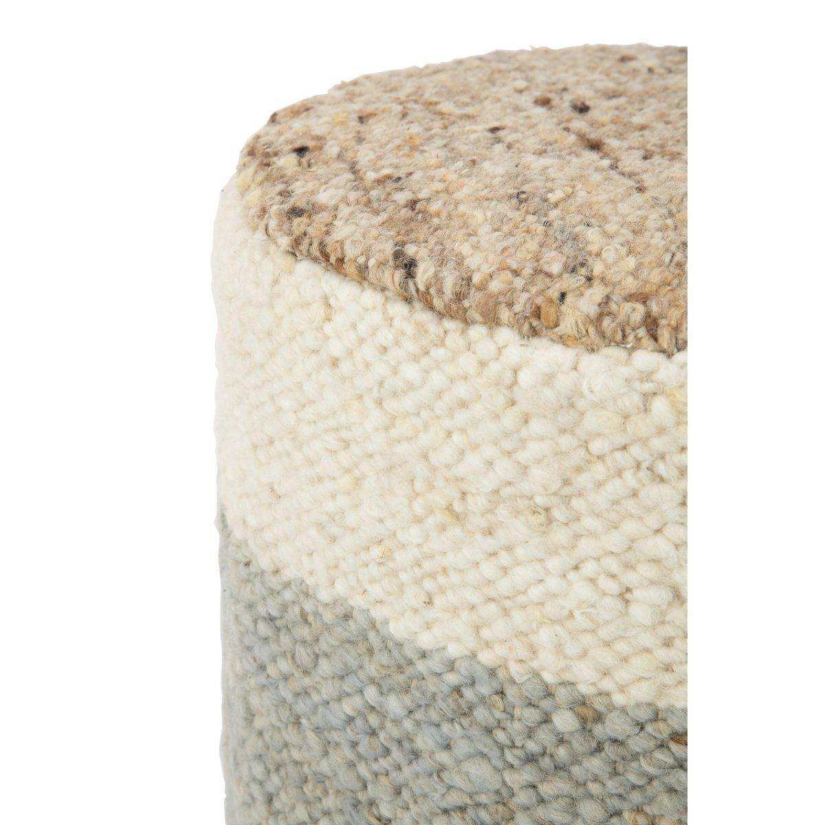 J-Line Pouf Zylinder-Streifen-Wollmischung - HomeDesign Knaus