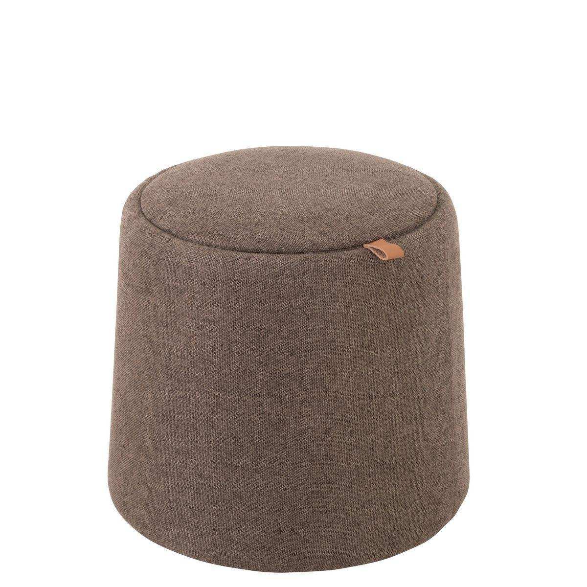 J-Line Pouf/Beistelltisch Rund Textil/Holz Braun - HomeDesign Knaus