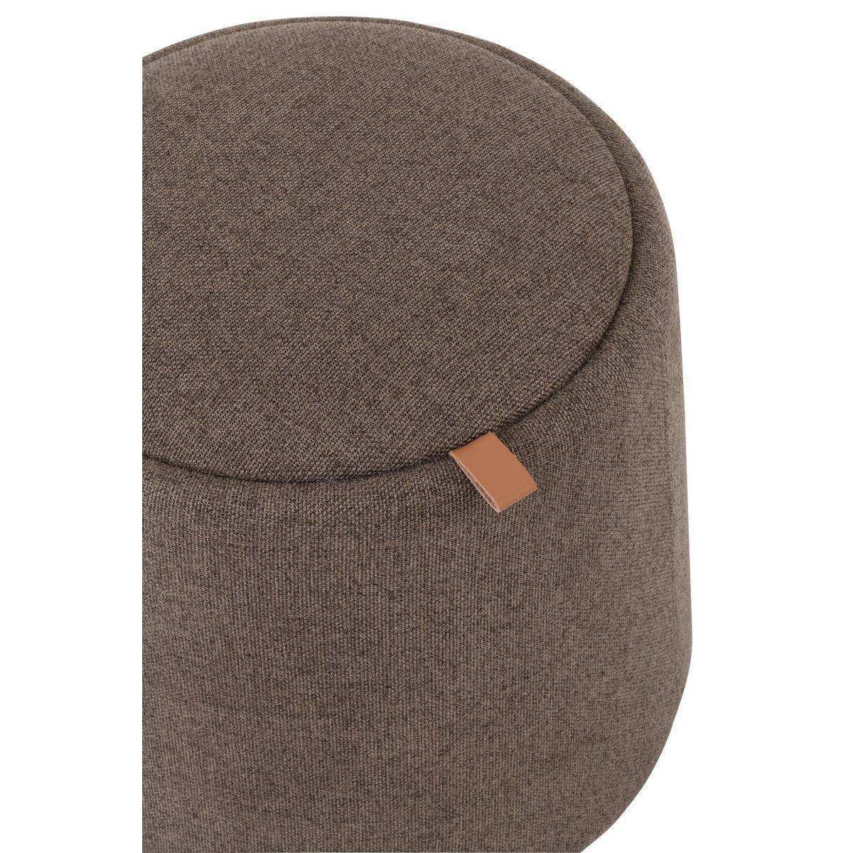 J-Line Pouf/Beistelltisch Rund Textil/Holz Braun - HomeDesign Knaus