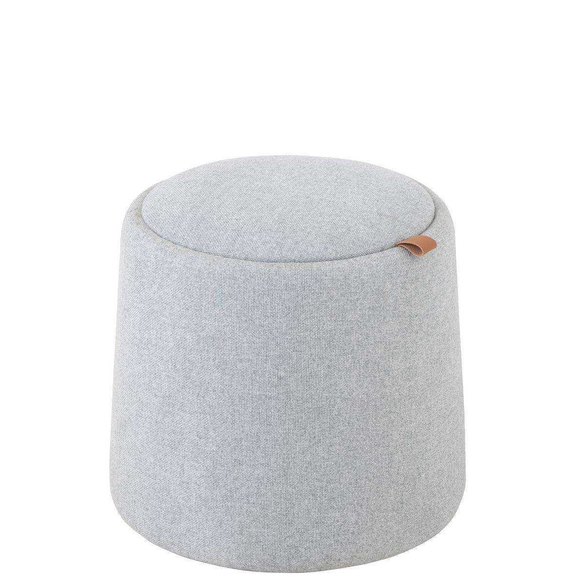 J-Line Pouf/Beistelltisch Rund Textil/Holz Hellgrau - HomeDesign Knaus