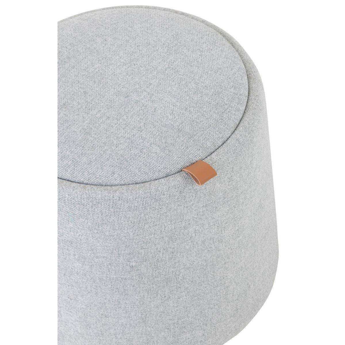 J-Line Pouf/Beistelltisch Rund Textil/Holz Hellgrau - HomeDesign Knaus