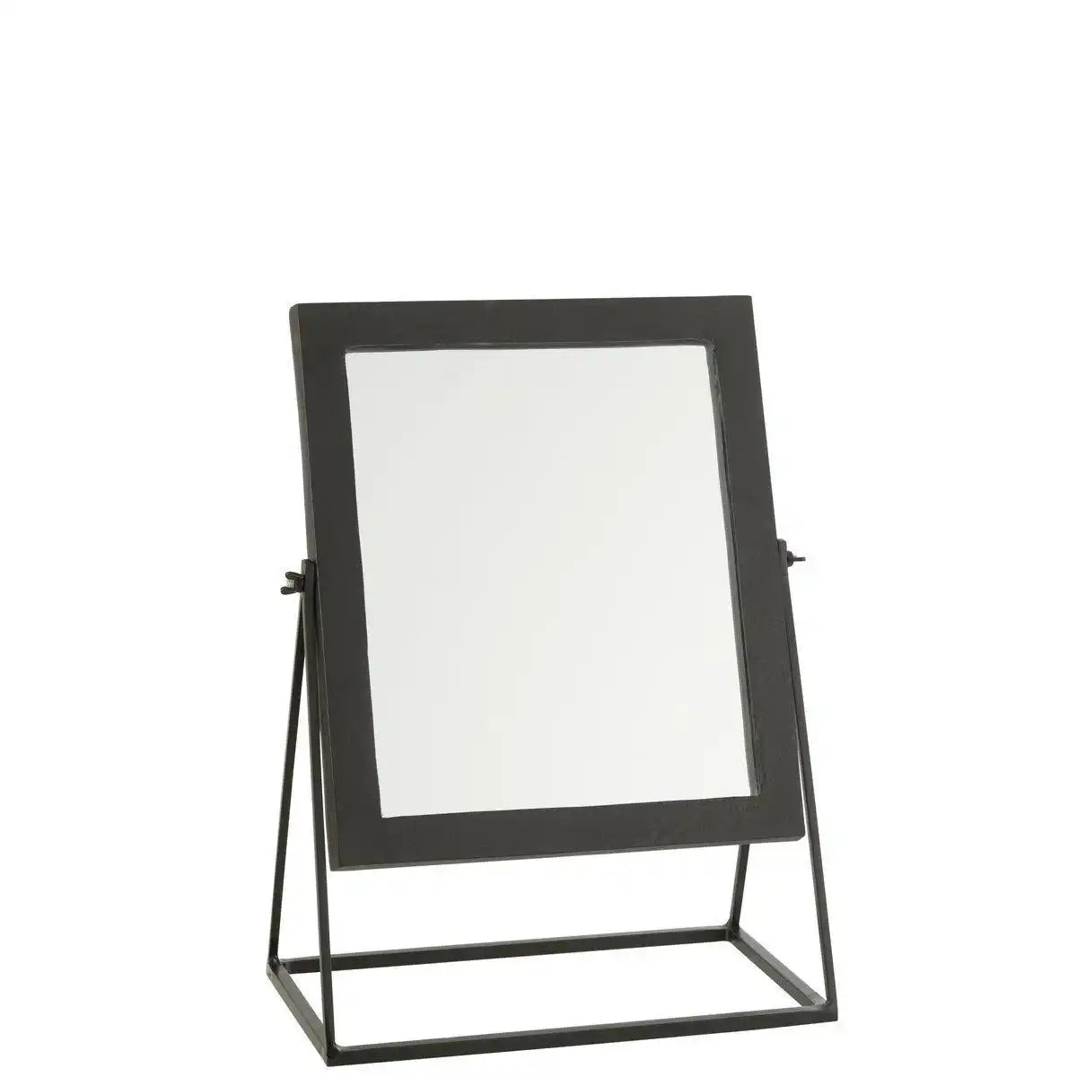 J-Line Quadratischer Spiegel auf Fuß – Metall – Schwarz - HomeDesign Knaus