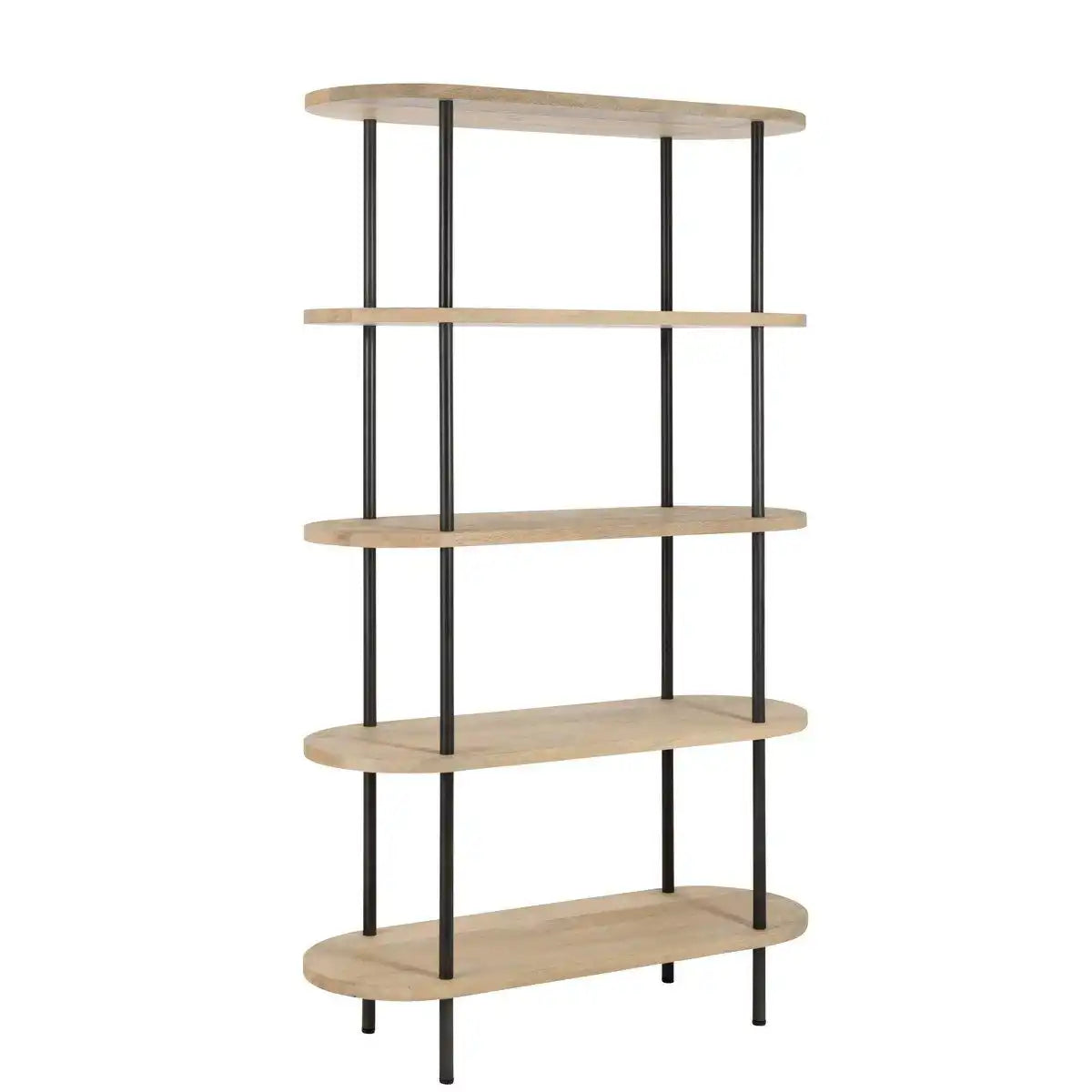 J-Line Rack Eli 5 Regale Mangoholz/Stahl Natur/Grau - HomeDesign Knaus