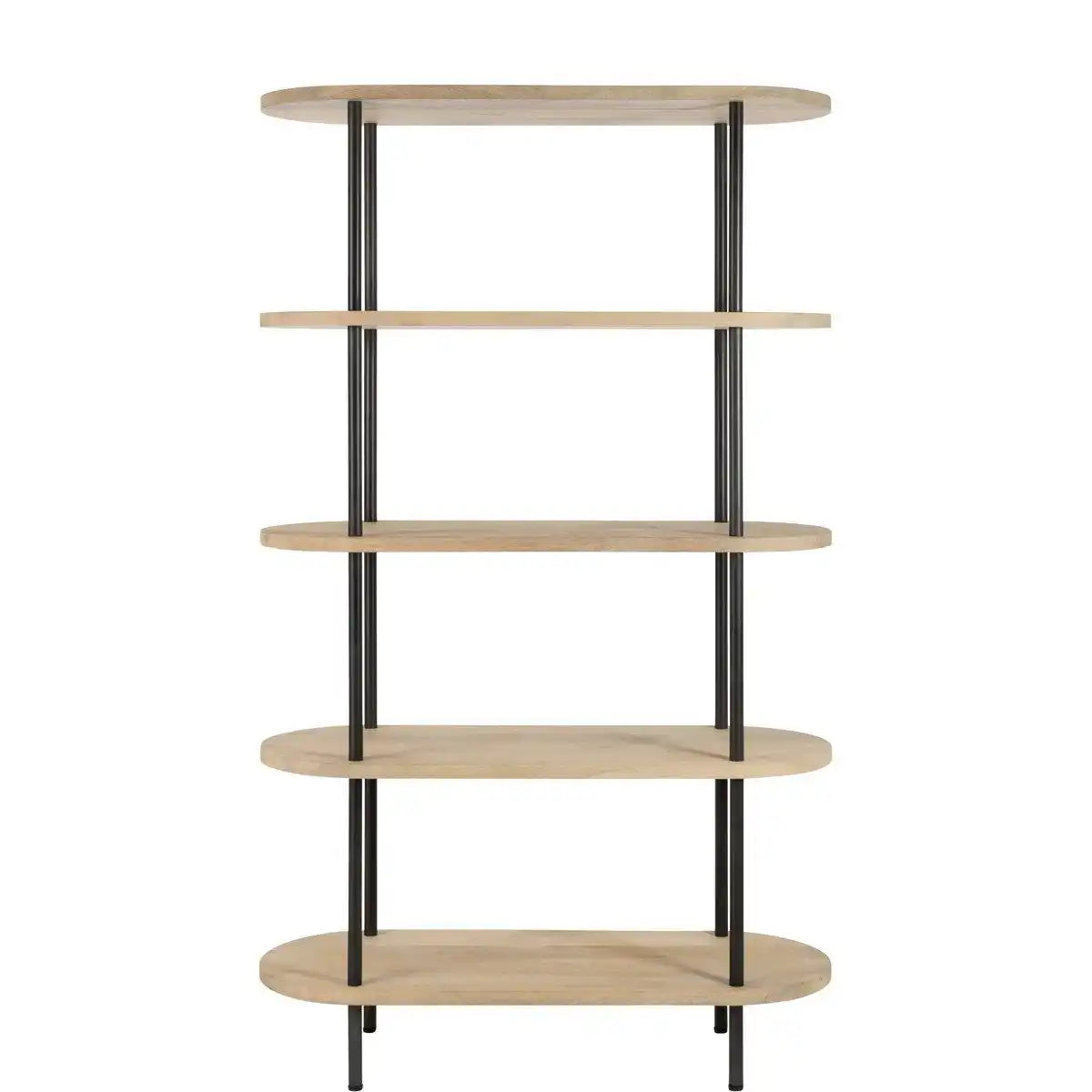 J-Line Rack Eli 5 Regale Mangoholz/Stahl Natur/Grau - HomeDesign Knaus