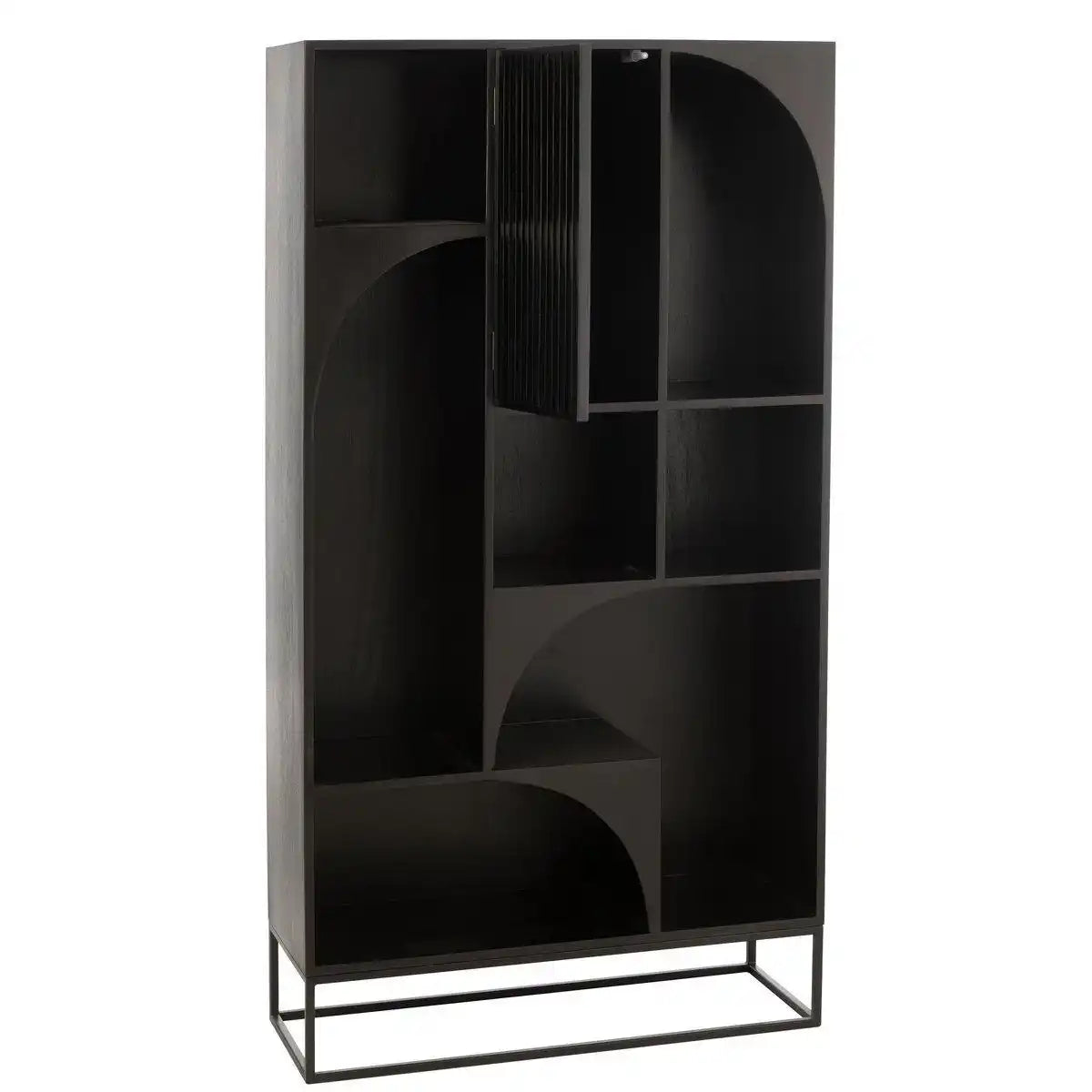 J-Line Rack Fashion Mangoholz/MDF Schwarz - HomeDesign Knaus
