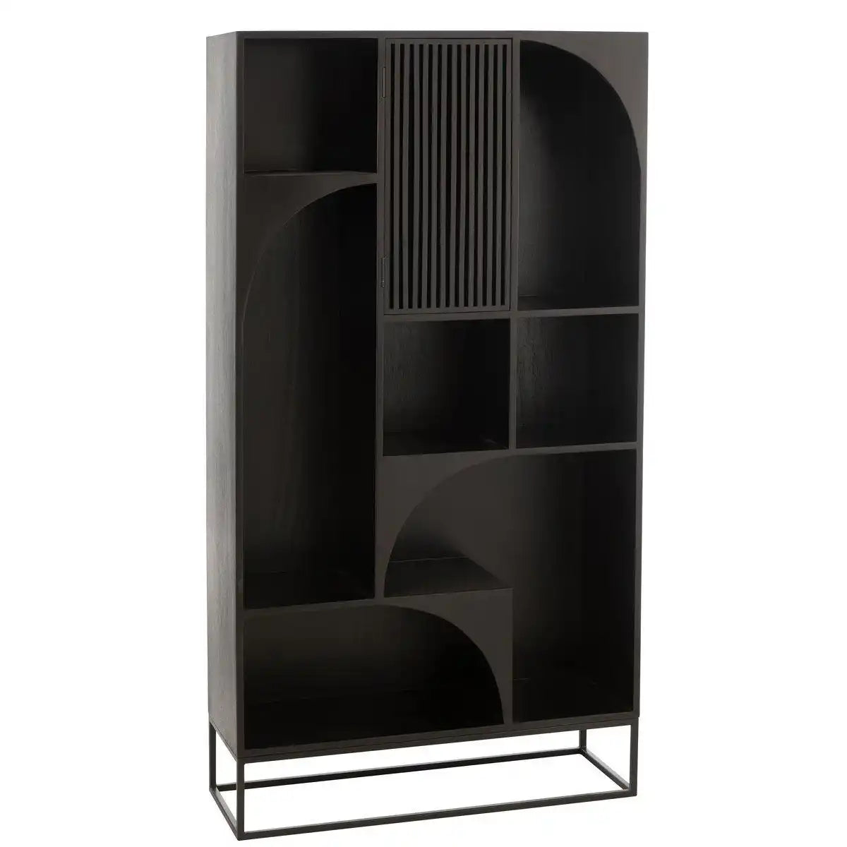 J-Line Rack Fashion Mangoholz/MDF Schwarz - HomeDesign Knaus