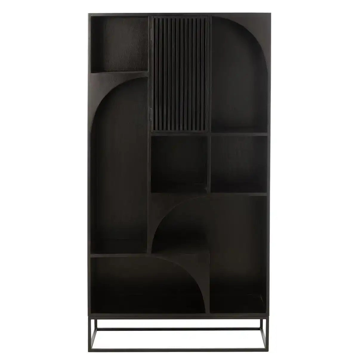J-Line Rack Fashion Mangoholz/MDF Schwarz - HomeDesign Knaus