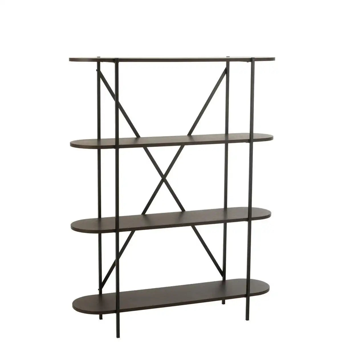 J-Line Rack Oval MDF/Metall Dunkelbraun - HomeDesign Knaus