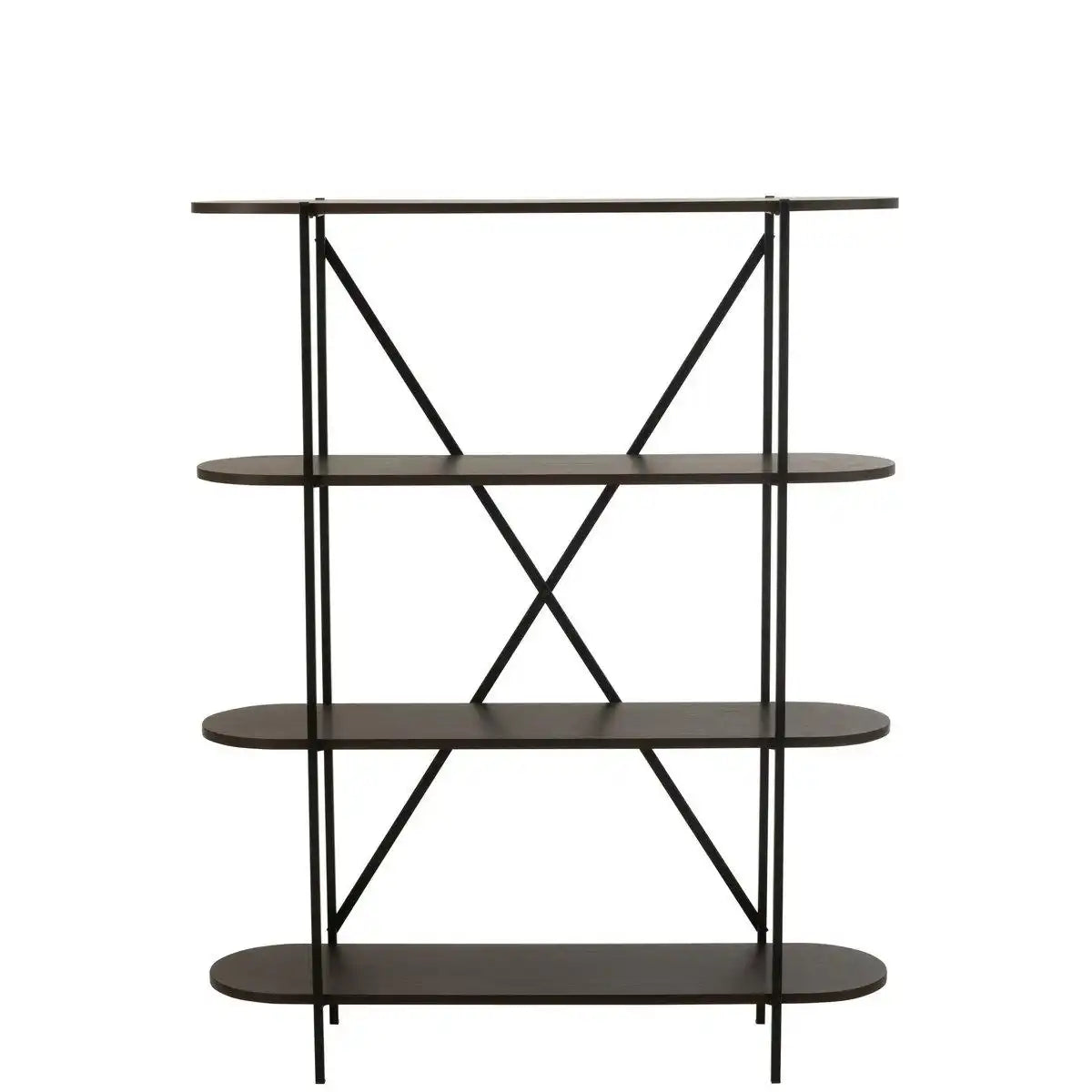 J-Line Rack Oval MDF/Metall Dunkelbraun - HomeDesign Knaus