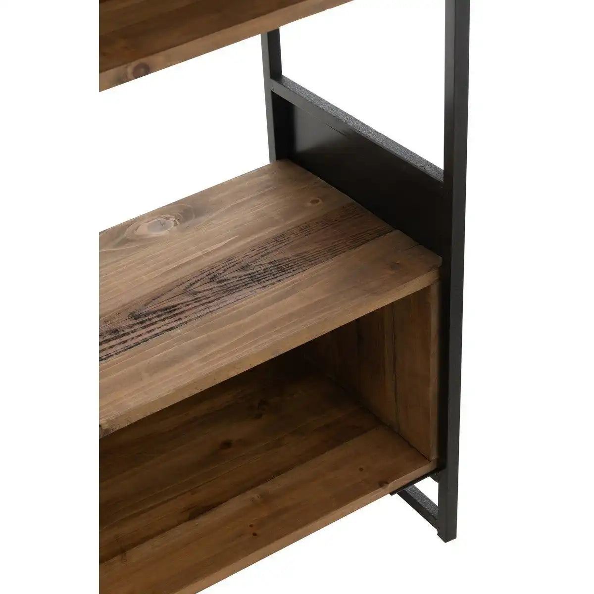 J-Line-Rack, recyceltes Holz/Metall, Schwarz/Natur, groß - HomeDesign Knaus
