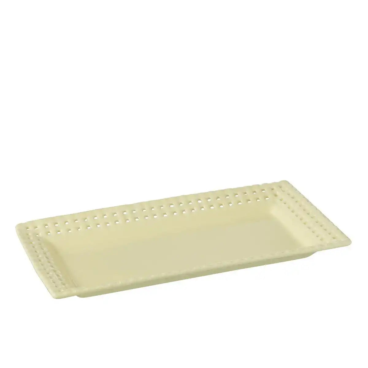 J-Line Rechteckiger Teller - Keramik - Gelb - - HomeDesign Knaus