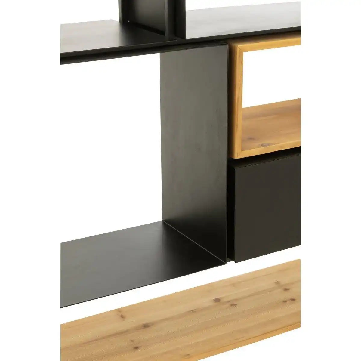 J-Line Regal Tina Holz/Eisen Schwarz/Natur Groß - HomeDesign Knaus