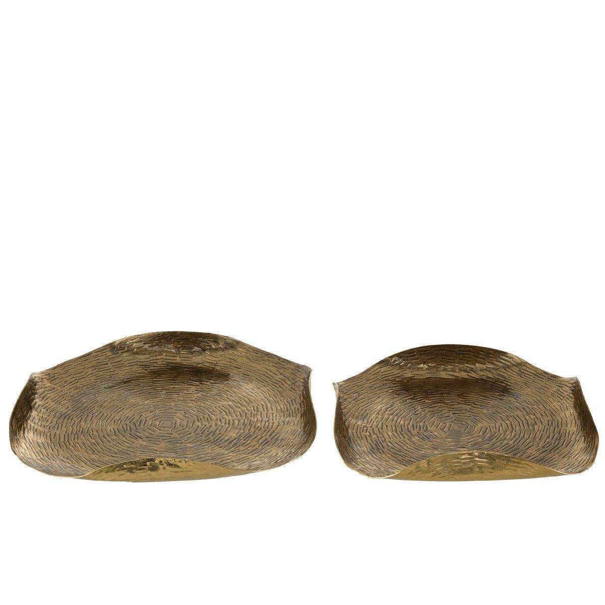 J-Line Round Folded Plateau - Metall - Gold - 2x - HomeDesign Knaus