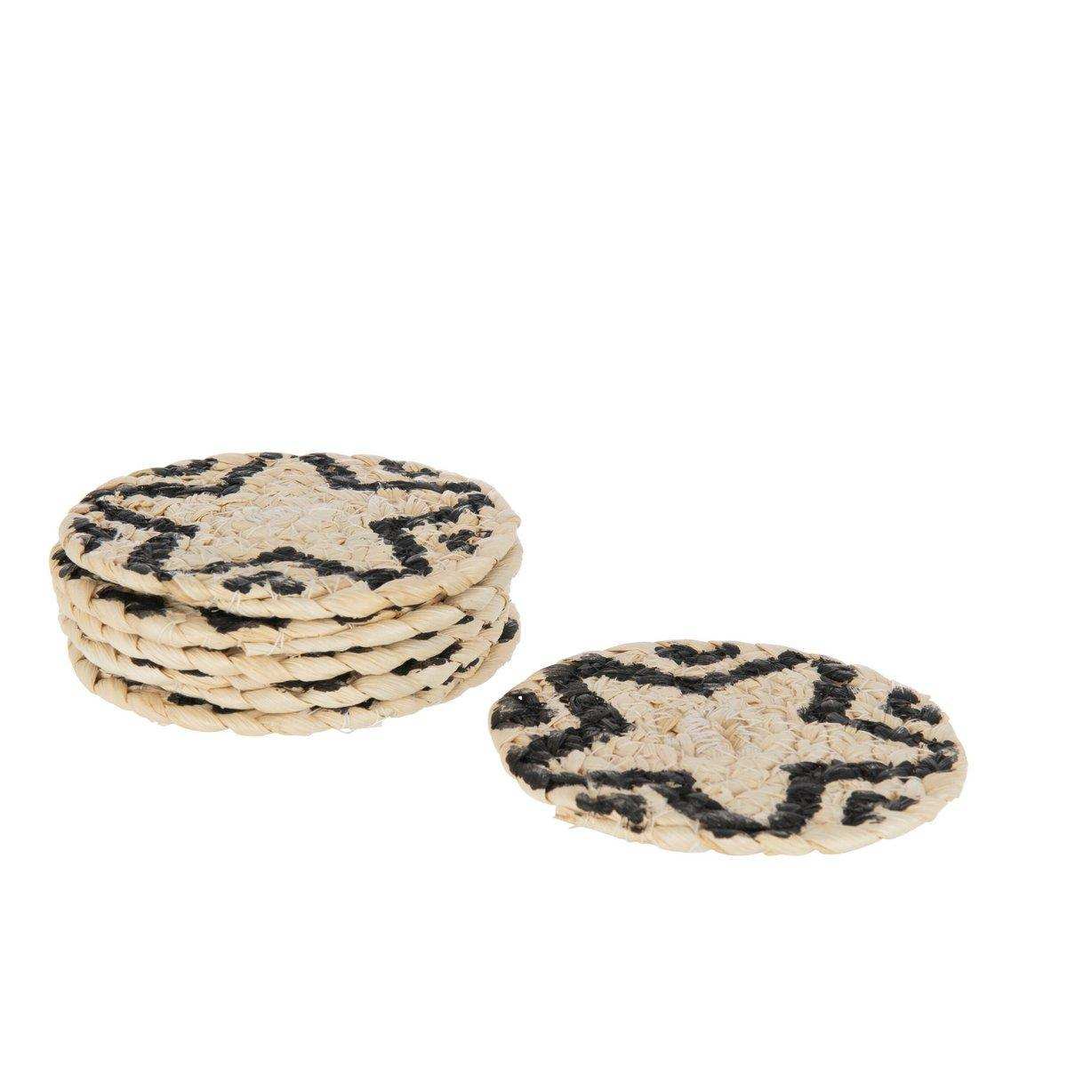 J-Line Round Star Coaster - Jute - Natur - - HomeDesign Knaus
