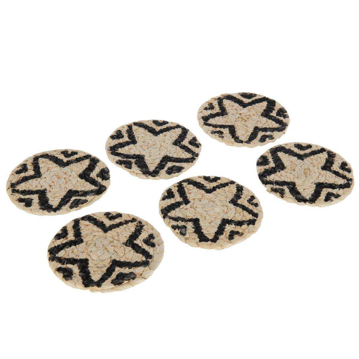 J-Line Round Star Coaster - Jute - Natur - - HomeDesign Knaus